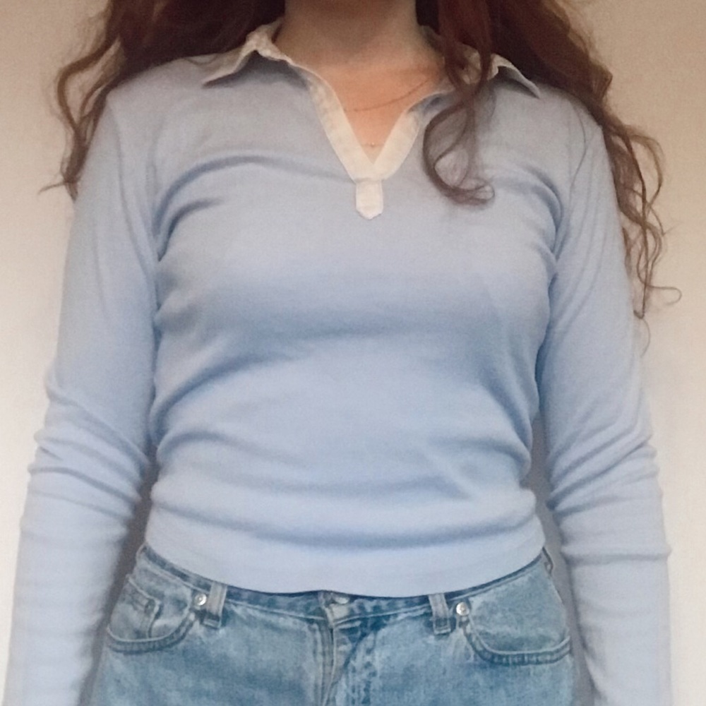 CASHMERE AND SILK COLLARED TOP